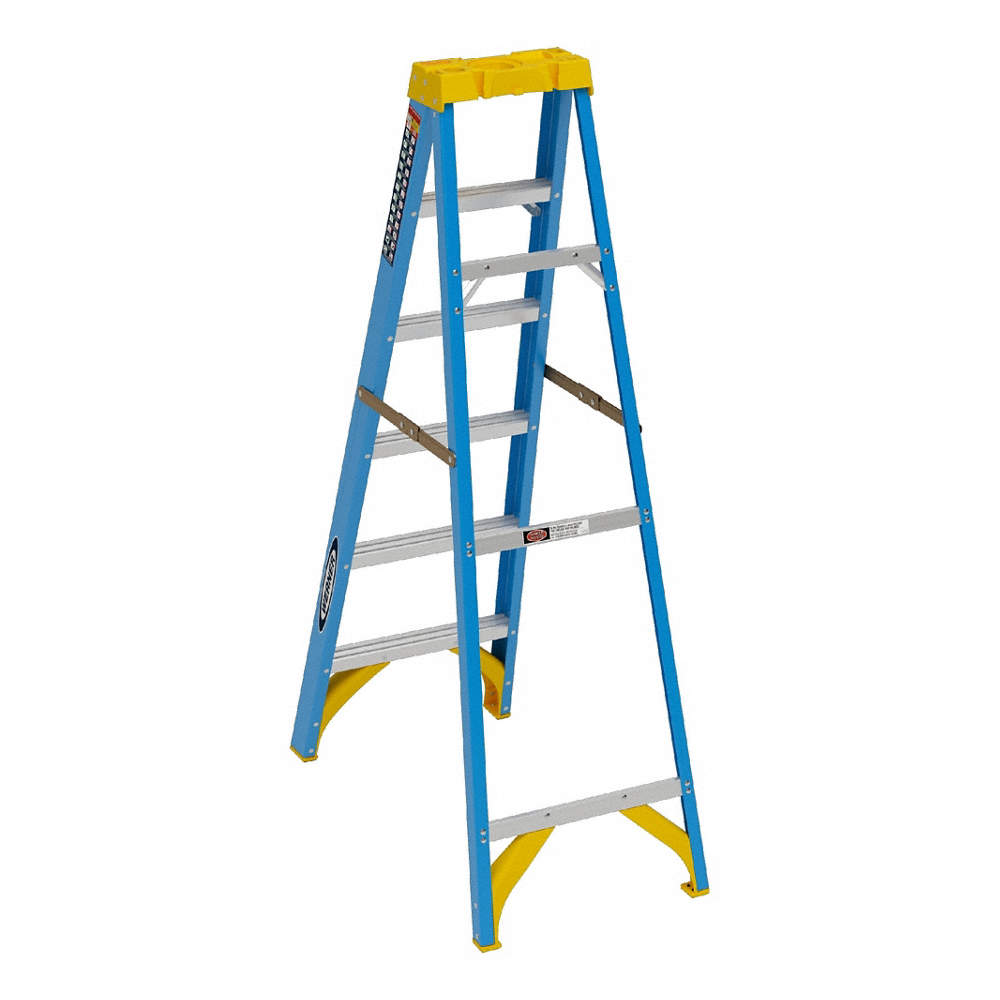 Werner 6006 – 6 ft Fiberglass Step Ladder (Type I – 250 lb Capacity)
