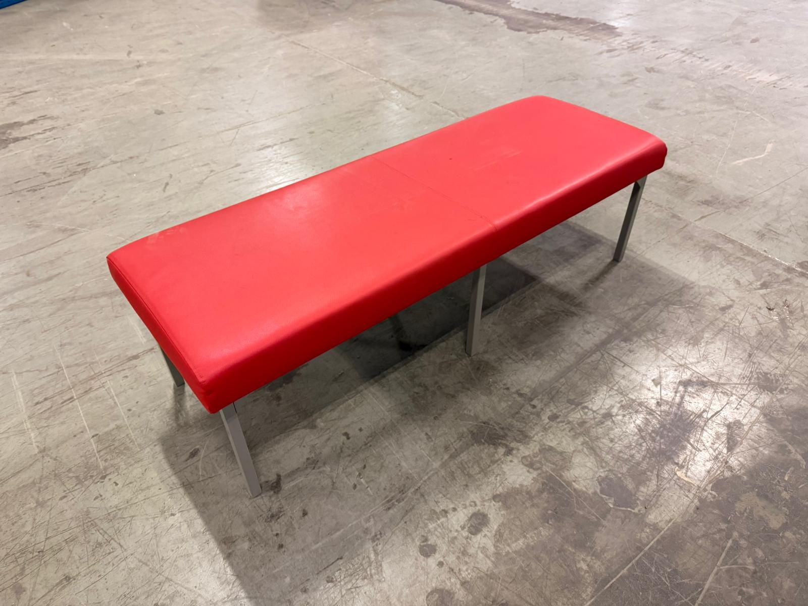 Red Upholstered Bench 60"