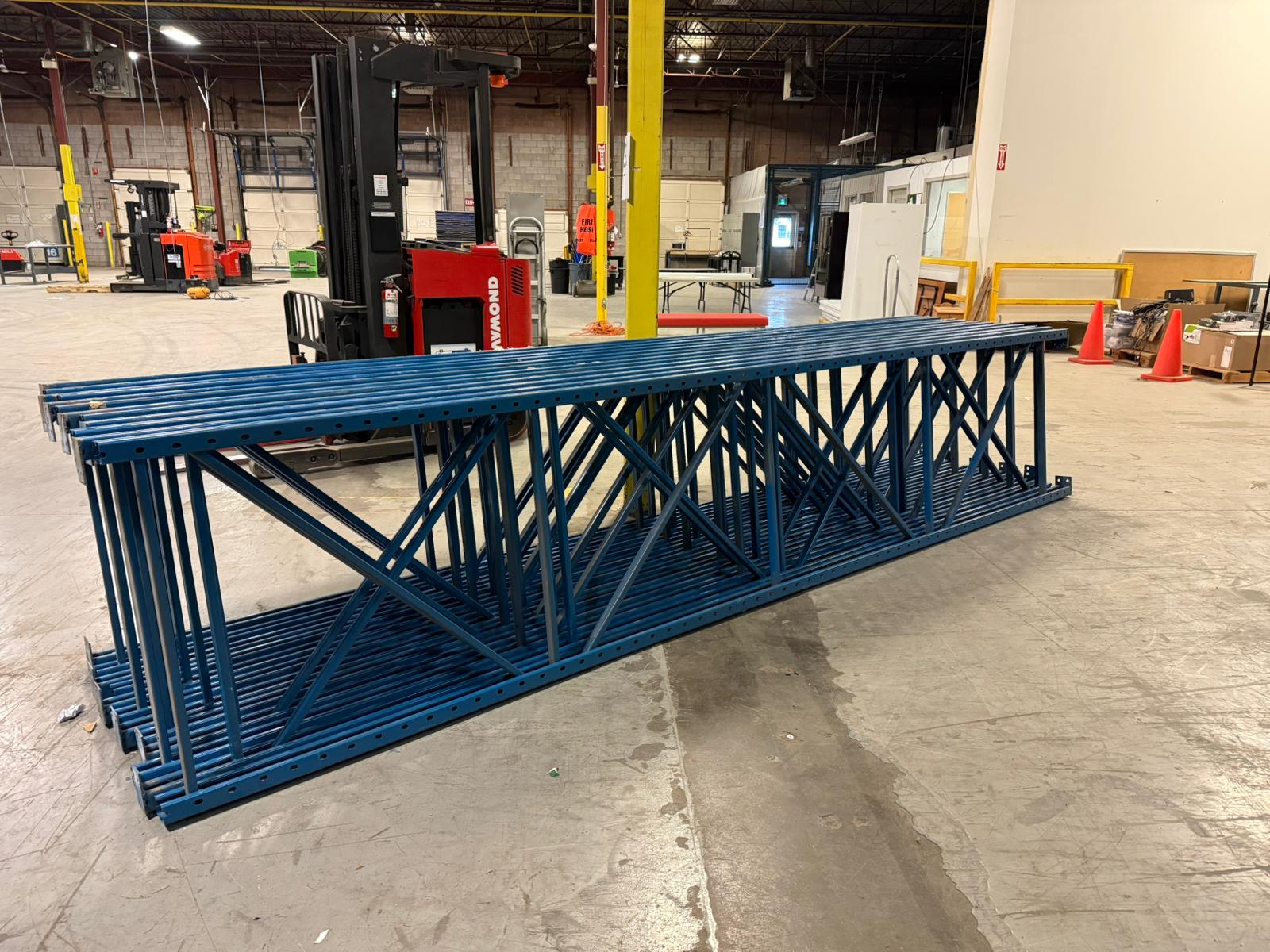 15 ft × 36" Warehouse Pallet Rack Upright – Heavy Duty Steel (Blue)