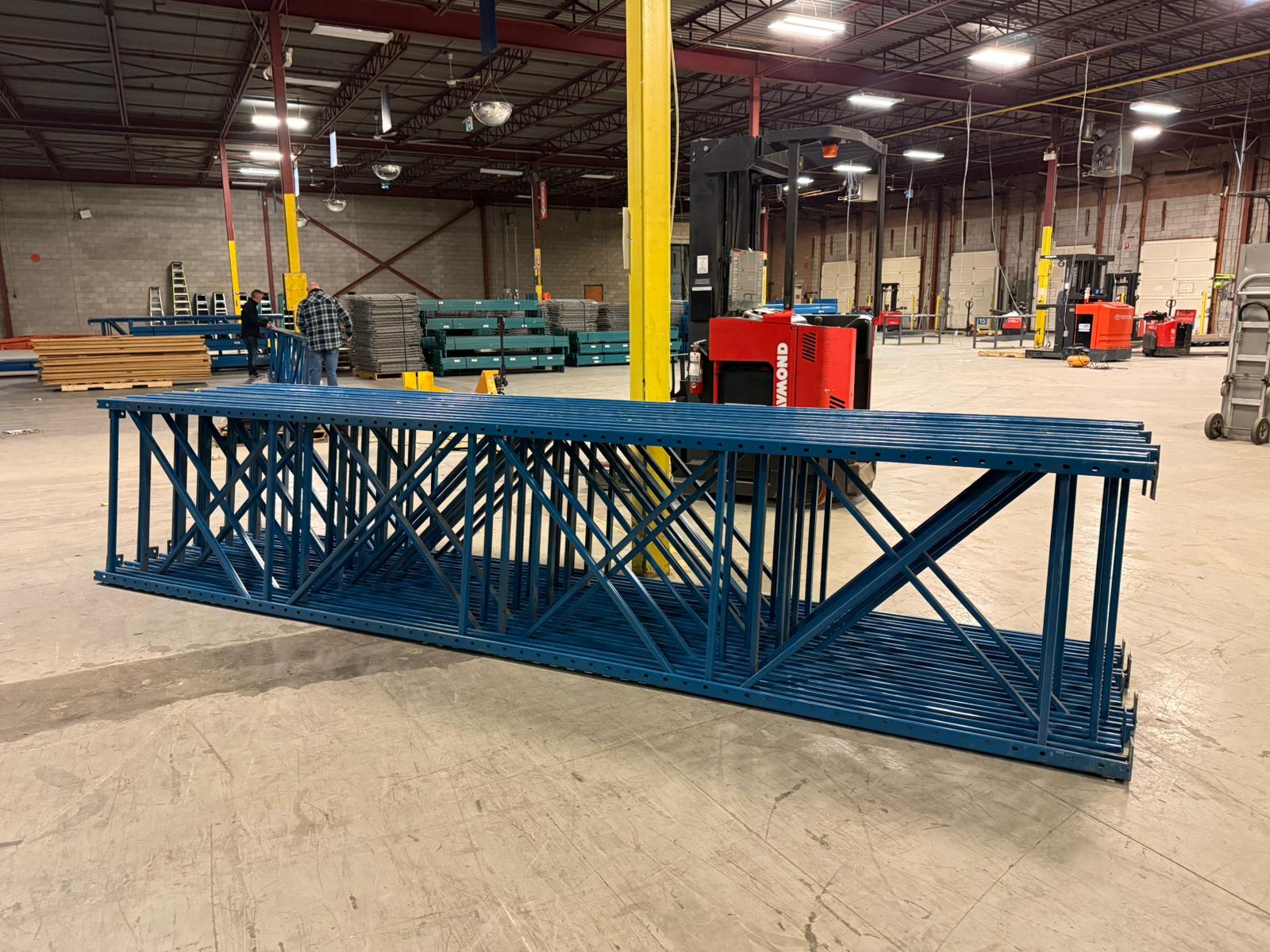 14 ft × 36" Warehouse Pallet Rack Upright – Heavy Duty Steel (Blue)