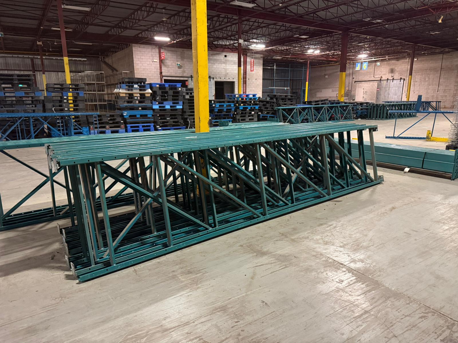 15 ft × 36" Pallet Rack Upright – Warehouse Storage Frame (Green)