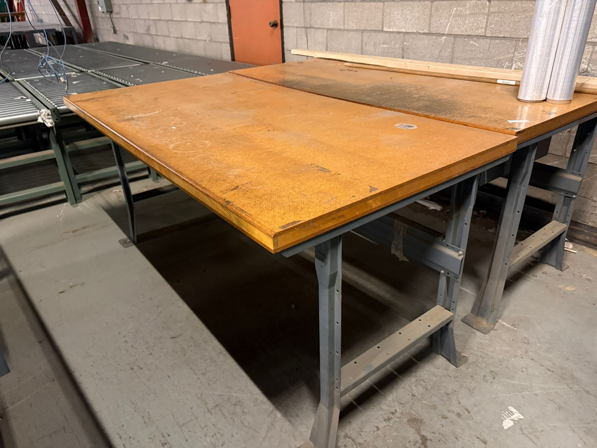 Heavy Duty Work Table – 72" × 36" Wood Top with Steel Frame