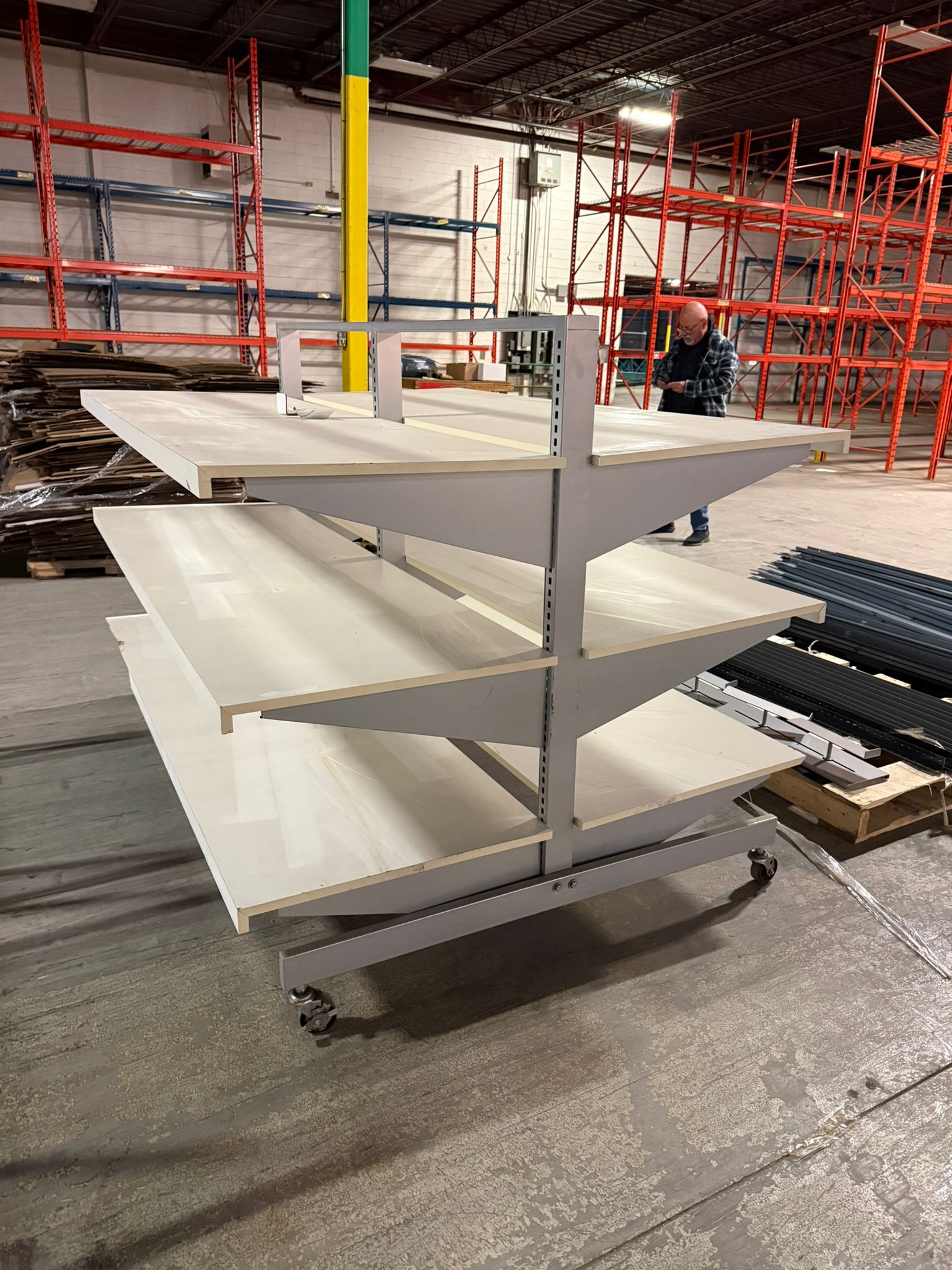 Retail Gondola Display Shelf – 3 Tier Mobile Store Display Rack